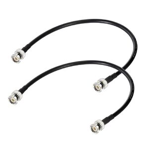 BNC Cable 50 ohm BNC Jumper 12inch Low Loss BNC Male to BNC Male RG58 Coax Cable for Antenna Analyzer, CB Radio, Security CCTV Camera 2-Pack