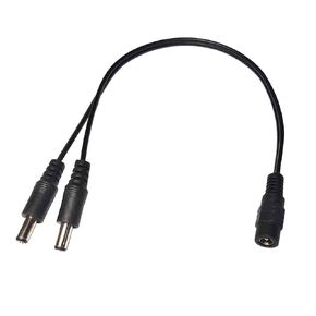 DC Y Splitter Cable 1 Female to 2 Male 5.5mm x 2.1mm DC Power Extension Adapter Cable for Surveillance,Camera,Router 30cm/11.81inch 2pcs