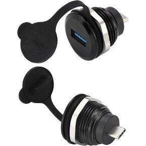 PENGLIN 2PCS USB-C to USB 3.0 Panel Mount Connector,Type C Male to USB Female Converter Connector Support Data Transfering and Fast Charging