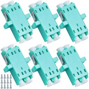 6PCS LC Duplex Splitter Fiber Optic Connector Fiber Optic Adapter Fiber Optic Coupler Multimode Fiber Optic Adapter OM3/OM4 Used for Optical Distribution Frame and Instruments
