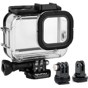 حافظة حماية قياسية مقاومة للماء لكاميرا GoPro Hero 8 Black Action - حتى 45 مترًا - لا حاجة لإزالة العدسة الواقية - شفاف وشفاف،