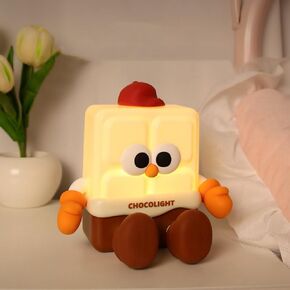 Chocolate Kids Night Light,Cute Cartoon Soft Silicone LED Warm Lamp,with Phone Holder,USB Rechargeable Kawaii Nursery Bedside Bedroom Table Decor,Best Birthday Christmas Gift for Kid Girl Boy
