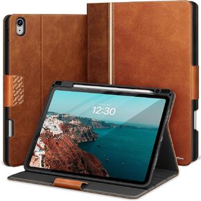 KingBlanc Case for iPad Air 13-inch Case (2024, M2) with Pencil Holder Vegan Leather Smart Stand Folio, Auto Wake/Sleep, Multi-Angle for Viewing/Drawing, Protective Cover with Magnetic Closure, Beige