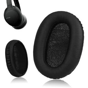 Krone Kalpasmos Premium Replacement Ear Pads for Sony WH-CH700N, Compatible with Sony WH-CH710N, Soft Protein Leather Over Ear Cushions High-Density Memory Foam Pad, Black