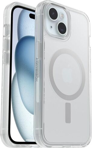 حافظة OtterBox iPhone 15، وiPhone 14، وiPhone 13 (فقط) Symmetry Series+ - شفافة/خوخي بلوم، مثبتة على MagSafe، حواف مرتفعة للغاية تحمي الكاميرا والشاشة - عبوة غير مخصصة للبيع بالتجزئة in Saudi Arabia