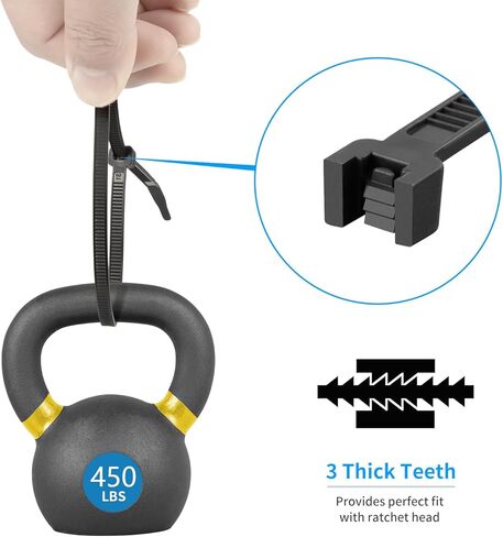 50 قطعة من أربطة الرمز البريدي مقاس 20 بوصة بقوة 450 رطلًا وقوة الشد شديدة التحمل ومقاومة للأشعة فوق البنفسجية مع أربطة عنق من النايلون ذاتية القفل للأماكن الداخلية والخارجية (أسود) in Kuwait