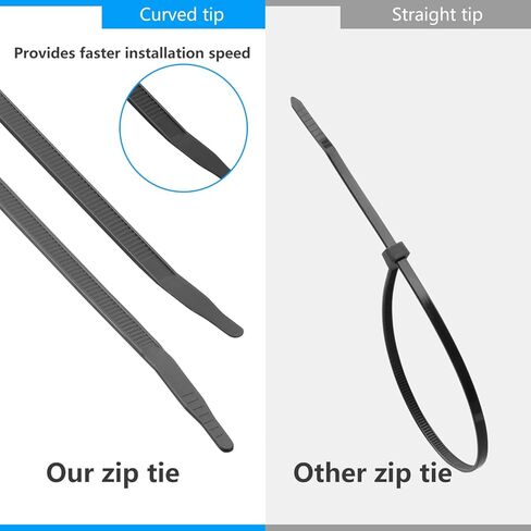 50 قطعة من أربطة الرمز البريدي مقاس 20 بوصة بقوة 450 رطلًا وقوة الشد شديدة التحمل ومقاومة للأشعة فوق البنفسجية مع أربطة عنق من النايلون ذاتية القفل للأماكن الداخلية والخارجية (أسود) in Kuwait