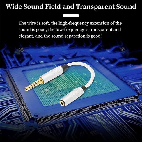 4.4mm Male to 3.5mm Female Headphone Adapter, Silver Plated 4.4mm Balanced to 3.5mm Stereo Adapter Cable Headphone Jack Converter Cord for NW‑ZX300A NW‑WM1 in Saudi Arabia