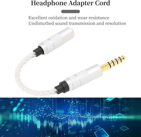 4.4mm Male to 3.5mm Female Headphone Adapter, Silver Plated 4.4mm Balanced to 3.5mm Stereo Adapter Cable Headphone Jack Converter Cord for NW‑ZX300A NW‑WM1 in Saudi Arabia