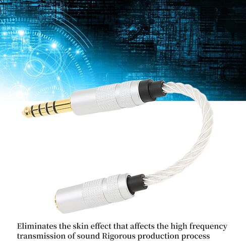 4.4mm Male to 3.5mm Female Headphone Adapter, Silver Plated 4.4mm Balanced to 3.5mm Stereo Adapter Cable Headphone Jack Converter Cord for NW‑ZX300A NW‑WM1 in Saudi Arabia
