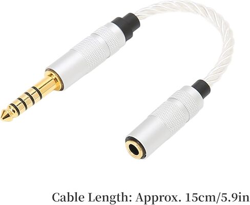 4.4mm Male to 3.5mm Female Headphone Adapter, Silver Plated 4.4mm Balanced to 3.5mm Stereo Adapter Cable Headphone Jack Converter Cord for NW‑ZX300A NW‑WM1 in Saudi Arabia