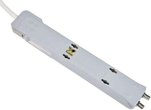 Monoprice Power & Surge - 6 Outlet Slim Surge Protector Power Strip With Coaxial Line Protection - 4 Feet - White | Cord UL Rated 1,080 Joules With Protected Light Indicator in Saudi Arabia