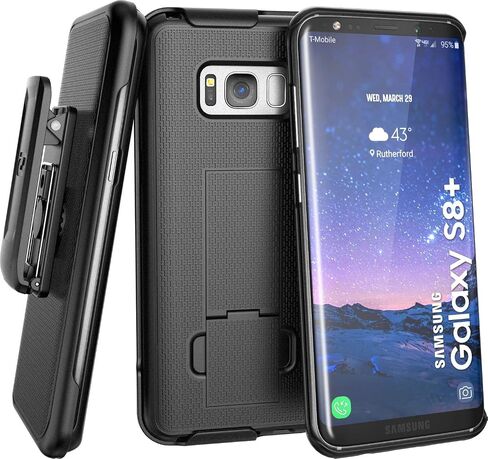 Galaxy S8 Belt Clip Holster Case (Secure-fit) DuraClip Combo by Encased (Samsung Galaxy S8) (Smooth Black) in Saudi Arabia