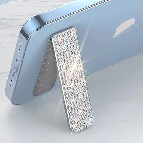 Bling Cell Phone Kickstand, Sparkle Vertical and Horizontal Stand, Adjustable Angle, Compatible with iPhone 15/15 Plus/15 Pro/15 Pro Max,14/13/12 Series, Galaxy S23/S22/S21 Series,Silver in Saudi Arabia