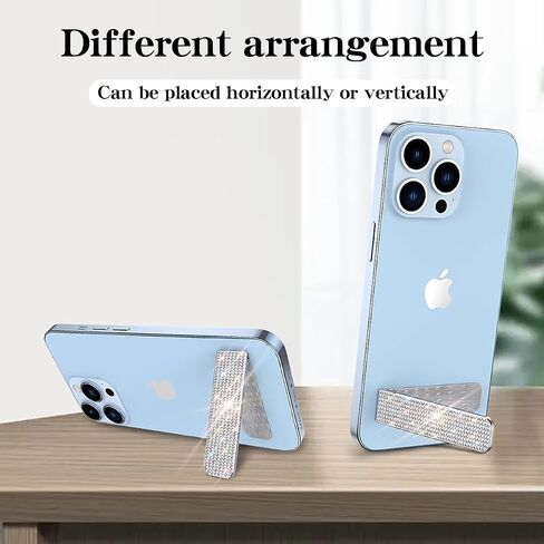 Bling Cell Phone Kickstand, Sparkle Vertical and Horizontal Stand, Adjustable Angle, Compatible with iPhone 15/15 Plus/15 Pro/15 Pro Max,14/13/12 Series, Galaxy S23/S22/S21 Series,Silver in Saudi Arabia