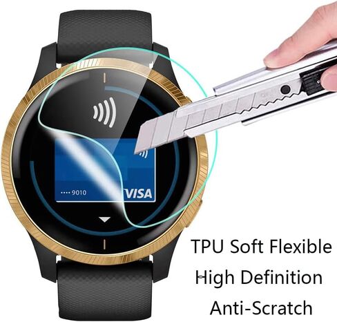 واقي شاشة الساعة (4+1 حزمة) متوافق مع Garmin Venu 2 Plus، طبقة مضادة للخدش عالية الوضوح وتغطية كاملة وحافظة واقية ناعمة من مادة TPU in Kuwait