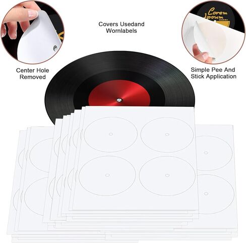 60 ورقة من ملصق حماية مركز تسجيل الفينيل لسجل 12 بوصة، ملصق حماية بفتحة مركزية لسجل الفينيل للتلف الناتج عن التآكل (240 قطعة) in Kuwait