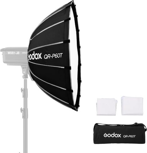 Godox Bowens Mount Softbox 23.6in 60cm QR-P60T Quick Release Softbox with Carry Bag 2 Diffusers for Photography Shooting Continuous Light Monolights Video Portrait (23.6in) in Saudi Arabia