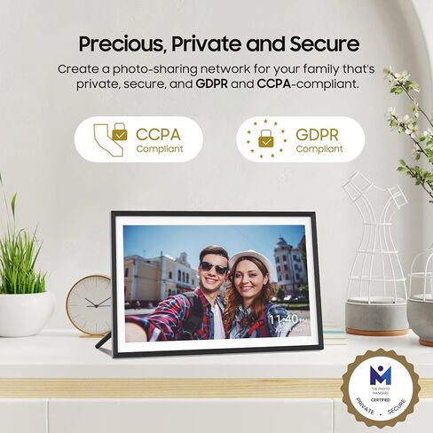 إطار صور رقمي ApoloSign مقاس 10.1 بوصة - إرسال الصور من الهاتف، سعة تخزين 32 جيجابايت - هدايا للأم، مشاركة الصور/الفيديو عبر تطبيق Nixplay، 1280x800 HD IPS، تدوير تلقائي، توصيل العائلات والأصدقاء in Kuwait