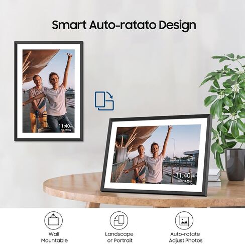 إطار صور رقمي ApoloSign مقاس 10.1 بوصة - إرسال الصور من الهاتف، سعة تخزين 32 جيجابايت - هدايا للأم، مشاركة الصور/الفيديو عبر تطبيق Nixplay، 1280x800 HD IPS، تدوير تلقائي، توصيل العائلات والأصدقاء in Kuwait