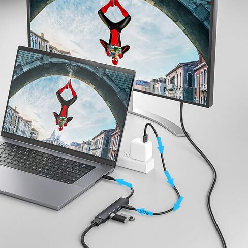 موزع USB 5 منافذ 3.0، موسع موزع بيانات USB متعدد المحاور مع منفذ طاقة/بيانات USB-C 5 فولت، لأجهزة الكمبيوتر المحمول والكمبيوتر الشخصي وPS4/5 وXbox وKeyborad وWindows Mouse وLinux والمزيد in Kuwait