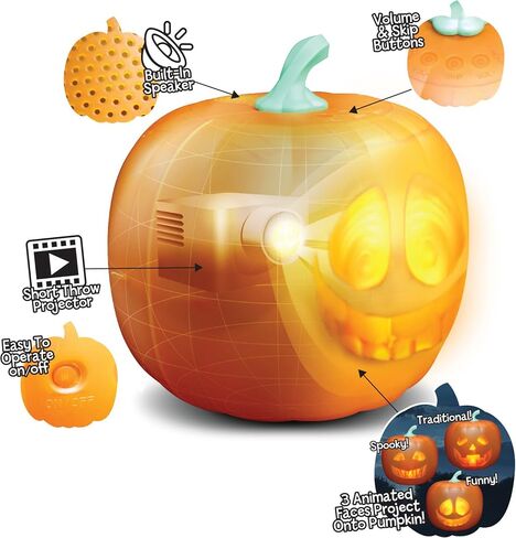 Jabberin 'Jack XL Talking Animated Black Pumpkin مع جهاز عرض مدمج ومكبر صوت Plug'n Play in Saudi Arabia