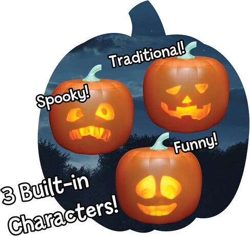 Jabberin 'Jack XL Talking Animated Black Pumpkin مع جهاز عرض مدمج ومكبر صوت Plug'n Play in Saudi Arabia
