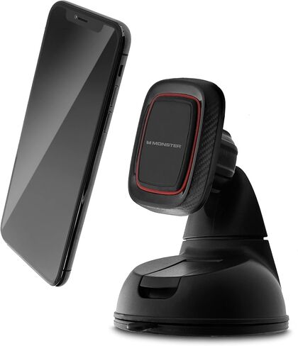 حامل هاتف مغناطيسي عالمي من Monster مع قاعدة شفط دوارة، يناسب معظم الحالات، وصلة دوارة 360 درجة، خطافات على أي زجاج أمامي/لوحة أجهزة القياس، مكالمات بدون استخدام اليدين، نظام تحديد المواقع العالمي (GPS) in Kuwait