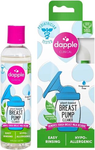 Dapple Breast Pump Soap Baby, 8 Fl Oz Bottle, Fragrance Free, Plant Based & Hypoallergenic Liquid Soap - Easy Rinse Formula Removes Milk Residue & Leaves No Taste in Saudi Arabia