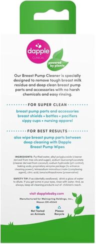 Dapple Breast Pump Soap Baby, 8 Fl Oz Bottle, Fragrance Free, Plant Based & Hypoallergenic Liquid Soap - Easy Rinse Formula Removes Milk Residue & Leaves No Taste in Saudi Arabia
