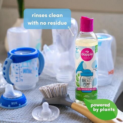 Dapple Breast Pump Soap Baby, 8 Fl Oz Bottle, Fragrance Free, Plant Based & Hypoallergenic Liquid Soap - Easy Rinse Formula Removes Milk Residue & Leaves No Taste in Saudi Arabia