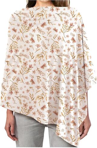 غطاء الرضاعة من كونسي للرضاعة الطبيعية، غطاء للرضاعة الطبيعية بتغطية 360 درجة للنساء، معطف رضاعة أنيق ومريح، مظلة مقعد سيارة متعددة الاستخدام (ربيع وردي) in Kuwait