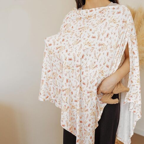 غطاء الرضاعة من كونسي للرضاعة الطبيعية، غطاء للرضاعة الطبيعية بتغطية 360 درجة للنساء، معطف رضاعة أنيق ومريح، مظلة مقعد سيارة متعددة الاستخدام (ربيع وردي) in Kuwait