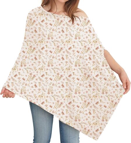 غطاء الرضاعة من كونسي للرضاعة الطبيعية، غطاء للرضاعة الطبيعية بتغطية 360 درجة للنساء، معطف رضاعة أنيق ومريح، مظلة مقعد سيارة متعددة الاستخدام (ربيع وردي) in Kuwait