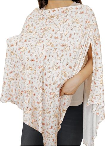 غطاء الرضاعة من كونسي للرضاعة الطبيعية، غطاء للرضاعة الطبيعية بتغطية 360 درجة للنساء، معطف رضاعة أنيق ومريح، مظلة مقعد سيارة متعددة الاستخدام (ربيع وردي) in Kuwait