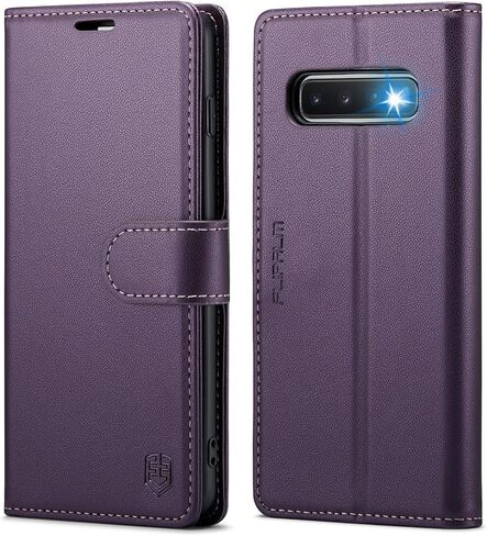for Samsung Galaxy S10 6.1"(Non S10e,S10+) Wallet Case with RFID Blocking Credit Card Holder, PU Leather Flip Kickstand Protective Shockproof Cover Women Men for Samsung S10 Phone case(Black) in Saudi Arabia