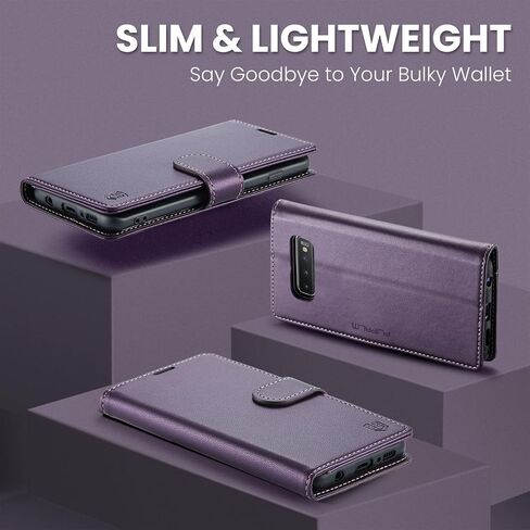 for Samsung Galaxy S10 6.1"(Non S10e,S10+) Wallet Case with RFID Blocking Credit Card Holder, PU Leather Flip Kickstand Protective Shockproof Cover Women Men for Samsung S10 Phone case(Black) in Saudi Arabia