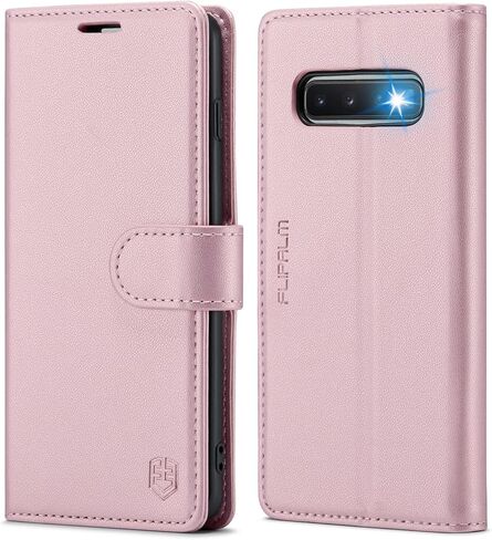 for Samsung Galaxy S10 6.1"(Non S10e,S10+) Wallet Case with RFID Blocking Credit Card Holder, PU Leather Flip Kickstand Protective Shockproof Cover Women Men for Samsung S10 Phone case(Black) in Saudi Arabia