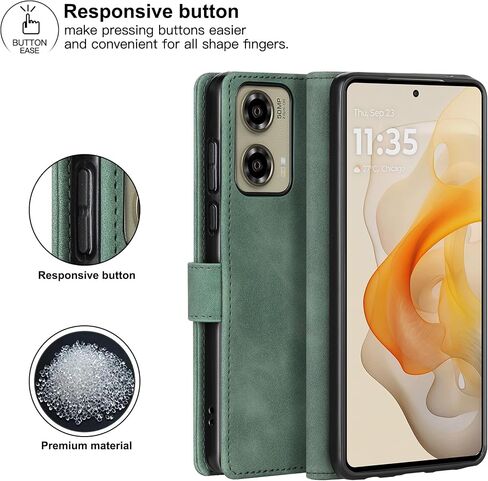 Eastcoo Flip Wallet Case for Motorola Moto G Stylus 5G (2024), [3 Card Slots][Stand Function] PU Leather Shockproof Protective Case Cover for Motorola Moto G Stylus 5G (2024), Black in Saudi Arabia