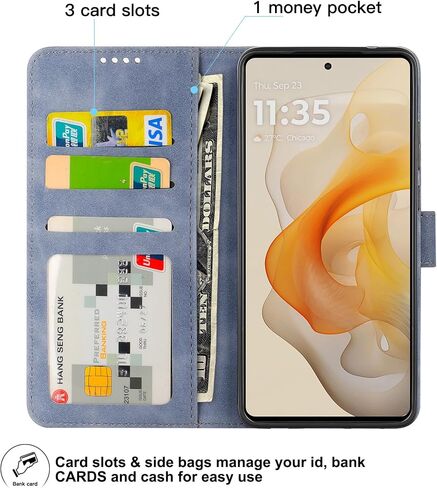 Eastcoo Flip Wallet Case for Motorola Moto G Stylus 5G (2024), [3 Card Slots][Stand Function] PU Leather Shockproof Protective Case Cover for Motorola Moto G Stylus 5G (2024), Black in Saudi Arabia