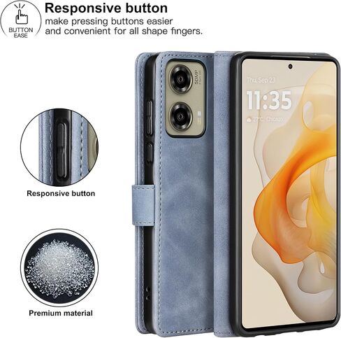 Eastcoo Flip Wallet Case for Motorola Moto G Stylus 5G (2024), [3 Card Slots][Stand Function] PU Leather Shockproof Protective Case Cover for Motorola Moto G Stylus 5G (2024), Black in Saudi Arabia