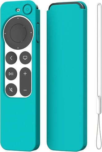 K TOMOTO Compatible with Apple TV 4K Siri Remote Case 2021, Silky-Soft Anti-Slip Protective Silicone Cover for Siri Remote Control 2nd Generation [Lanyard Included], Pine Green in Saudi Arabia