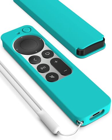 K TOMOTO Compatible with Apple TV 4K Siri Remote Case 2021, Silky-Soft Anti-Slip Protective Silicone Cover for Siri Remote Control 2nd Generation [Lanyard Included], Pine Green in Saudi Arabia