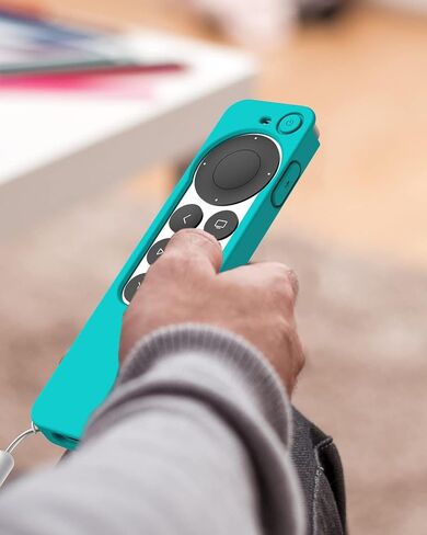 K TOMOTO Compatible with Apple TV 4K Siri Remote Case 2021, Silky-Soft Anti-Slip Protective Silicone Cover for Siri Remote Control 2nd Generation [Lanyard Included], Pine Green in Saudi Arabia