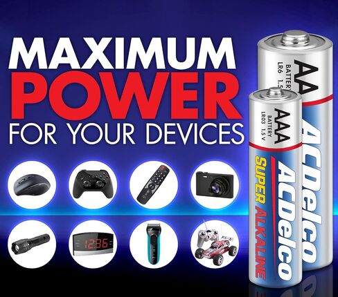 ACDelco AA and AAA 40-Count Combo Pack Super Alkaline Batteries, 20-Count Each, 10-Year Shelf Life in Saudi Arabia