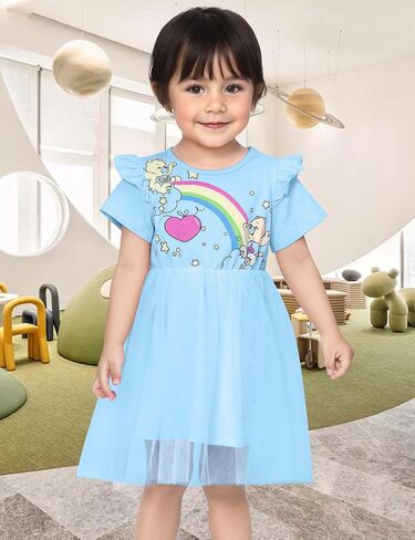 Toddler Tutu Dress Little Girls Fluffy Summer Dresses Casual Party Tulle Sundress for Kids 2-6Y in Saudi Arabia
