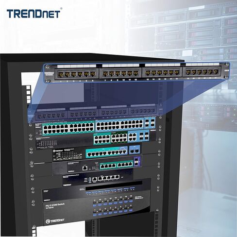 TRENDnet 24-Port Cat6 Unshielded Patch Panel, Wallmount or Rackmount, Compatible with Cat3,4,5,5e,6 Cabling, for Ethernet, Fast Ethernet, Gigabit Applications, Black, TC-P24C6 (Pack of 20) in Saudi Arabia
