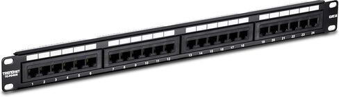 TRENDnet 24-Port Cat6 Unshielded Patch Panel, Wallmount or Rackmount, Compatible with Cat3,4,5,5e,6 Cabling, for Ethernet, Fast Ethernet, Gigabit Applications, Black, TC-P24C6 (Pack of 20) in Saudi Arabia