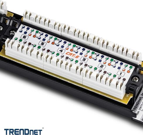TRENDnet 24-Port Cat6 Unshielded Patch Panel, Wallmount or Rackmount, Compatible with Cat3,4,5,5e,6 Cabling, for Ethernet, Fast Ethernet, Gigabit Applications, Black, TC-P24C6 (Pack of 20) in Saudi Arabia