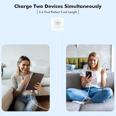 iPhone 15 Charger,Apple Charger Fast Charging,2Pack 40W Dual Port Power Delivery Apple Charging Block,2Pack 6FT USB C to C Fast Charger Cable,USB C Charger for iPhone 15/15 Pro/iPad Pro/iPad Air/Mini in Saudi Arabia